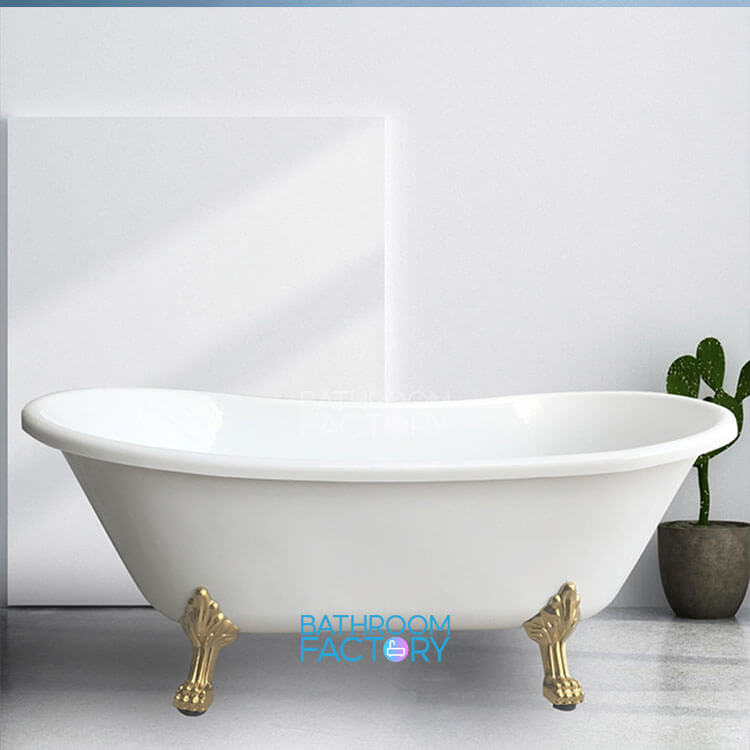 Bồn tắm acrylic chân rồng cân màu trắng mã 2702
